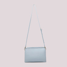 Carica l'immagine nel visualizzatore di Gallery, borsa a tracolla con bordo intrecciato - mimì muà - celeste
