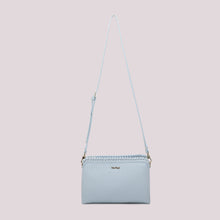 Carica l'immagine nel visualizzatore di Gallery, borsa a tracolla con bordo intrecciato - mimì muà - celeste
