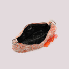 Carica l'immagine nel visualizzatore di Gallery, borsa paillettes  con fiori - mimì muà - corallo
