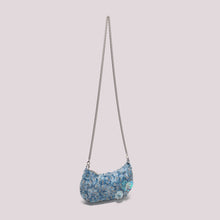 Carica l'immagine nel visualizzatore di Gallery, borsa paillettes  con fiori - mimì muà - celeste
