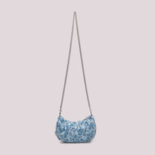 Carica l'immagine nel visualizzatore di Gallery, borsa paillettes  con fiori - mimì muà - celeste
