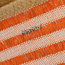 Carica l&#39;immagine nel visualizzatore di Gallery, borsa shopper a righe in straw paper - mimì muà - arancio
