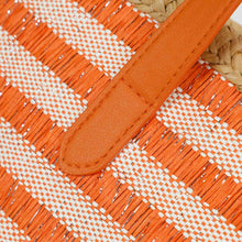 Carica l&#39;immagine nel visualizzatore di Gallery, borsa shopper a righe in straw paper - mimì muà - arancio
