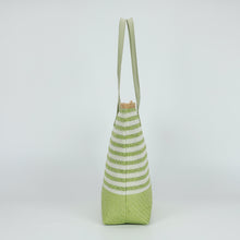 Carica l&#39;immagine nel visualizzatore di Gallery, borsa shopper a righe in straw paper - mimì muà - verde

