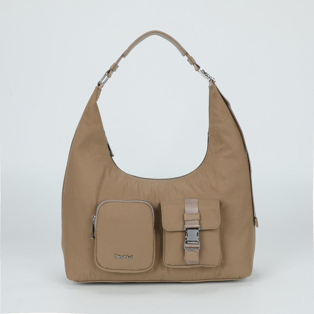 borsa a tasca in nylon con tasche - mimì muà - verde militare