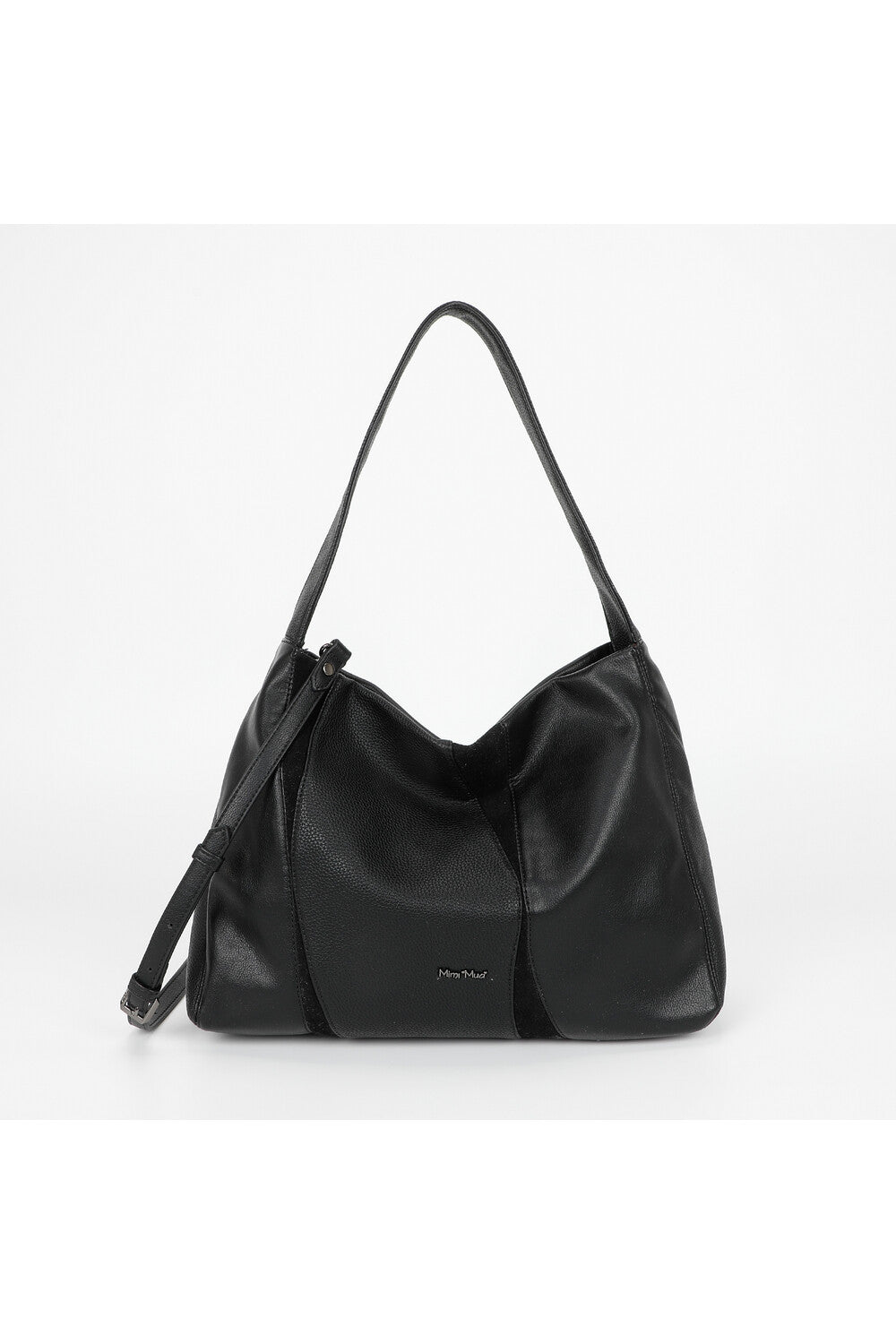 borsa a spalla con patchwork - mimì muà - nero