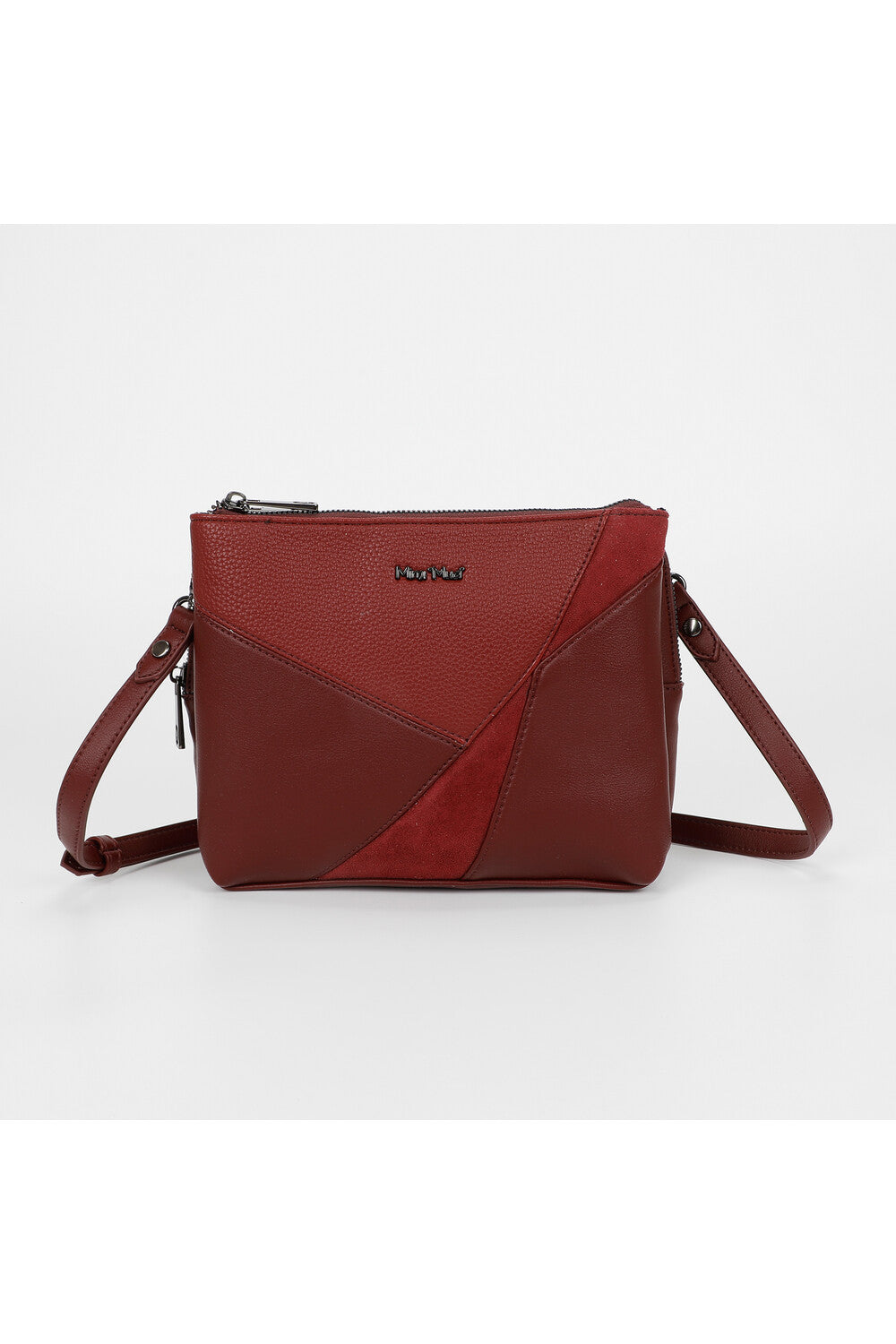 borsa a tracolla con patchwork  - mimì muà - burgundy