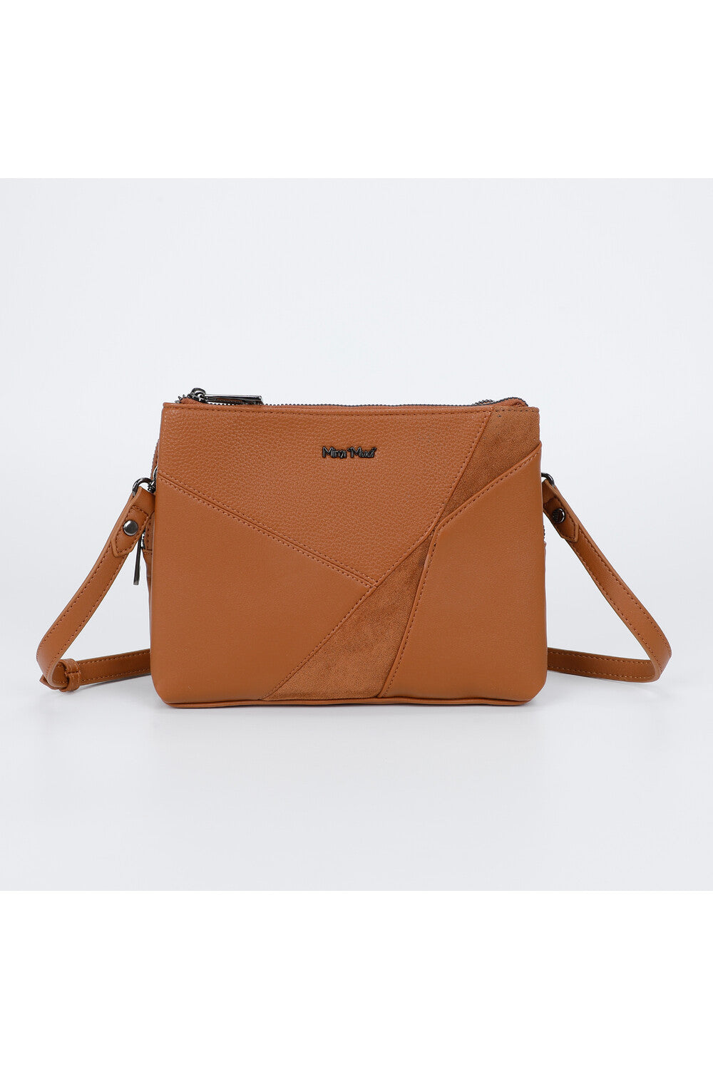borsa a tracolla con patchwork  - mimì muà - cuoio