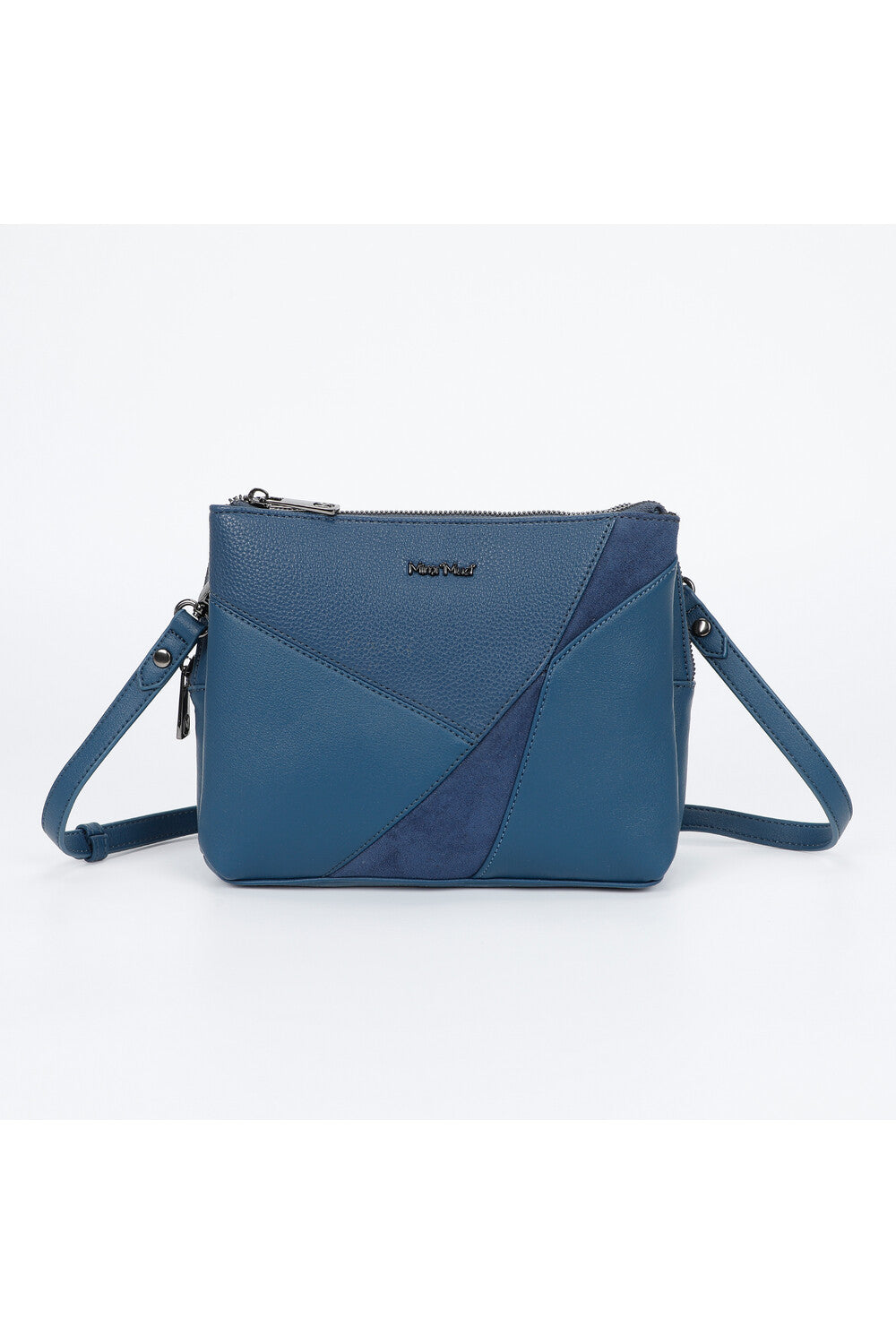 borsa a tracolla con patchwork  - mimì muà - blu
