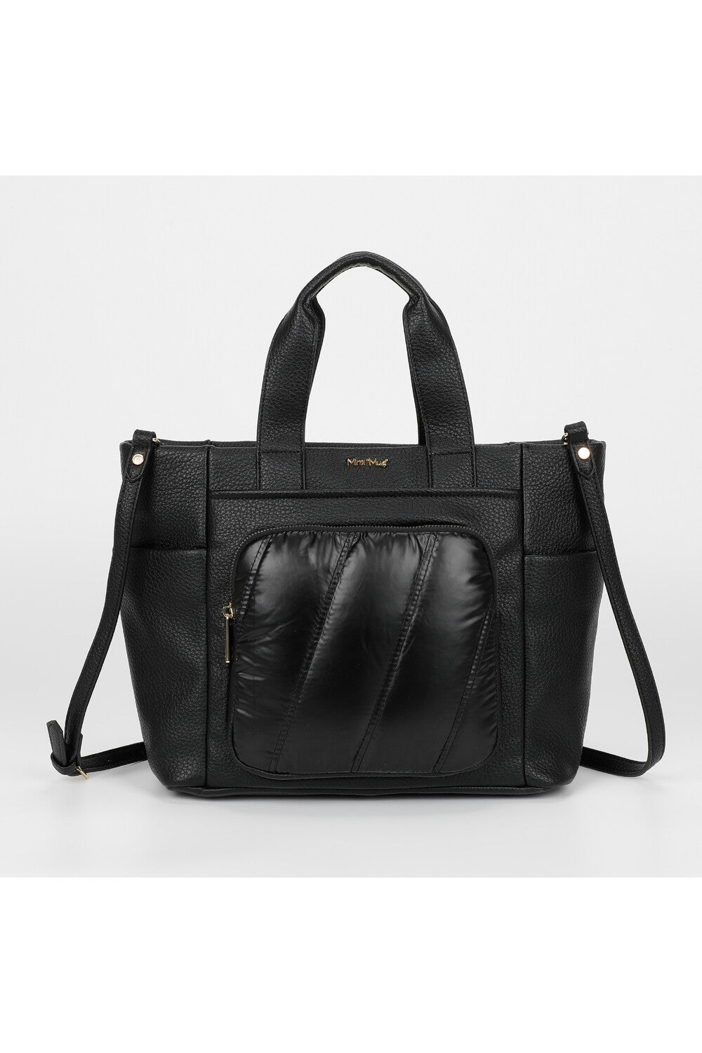 borsa shopper con dettaglio in piumino  - mimì muà - nero