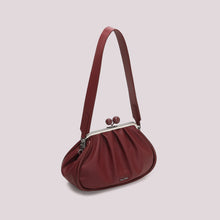 Carica l'immagine nel visualizzatore di Gallery, borsa clutch morbida con chiusura a sfere - mimì muà  -  bordeaux

