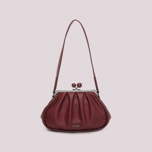 Carica l'immagine nel visualizzatore di Gallery, borsa clutch morbida con chiusura a sfere - mimì muà  -  bordeaux
