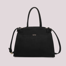 Carica l'immagine nel visualizzatore di Gallery, borsa shopping con fianchi effetto camoscio - mimì muà  - nero
