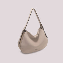 Carica l'immagine nel visualizzatore di Gallery, borsa a spalla  con fianchi effetto camoscio - mimì muà  -  beige
