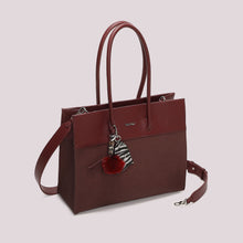 Carica l'immagine nel visualizzatore di Gallery, borsa tote  con charm e cuore - mimì muà - prugna
