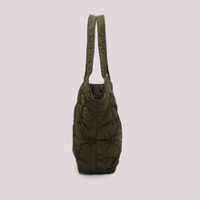 Carica l'immagine nel visualizzatore di Gallery, borsa shopping effetto piumino - mimì muà -  verde militare
