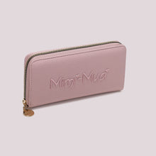 Carica l'immagine nel visualizzatore di Gallery, portafoglio a 1 zip con scritta   - mimì muà - rosa

