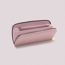 Carica l'immagine nel visualizzatore di Gallery, portafoglio a 1 zip con scritta   - mimì muà - rosa
