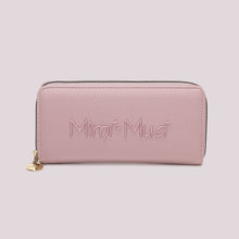 Carica l'immagine nel visualizzatore di Gallery, portafoglio a 1 zip con scritta   - mimì muà - rosa
