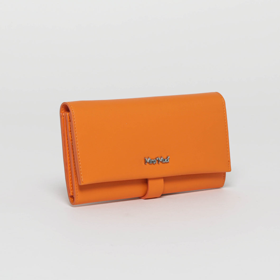 portafoglio grande con patta basic - mimì muà - arancio - z200862