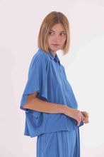 Carica l&#39;immagine nel visualizzatore di Gallery, camicia over cropped - mimì muà - blu indaco
