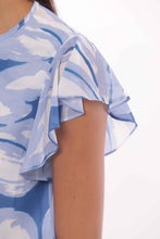 Carica l&#39;immagine nel visualizzatore di Gallery, blusa fantasia abstract flower - mimì muà - bianco azzurro
