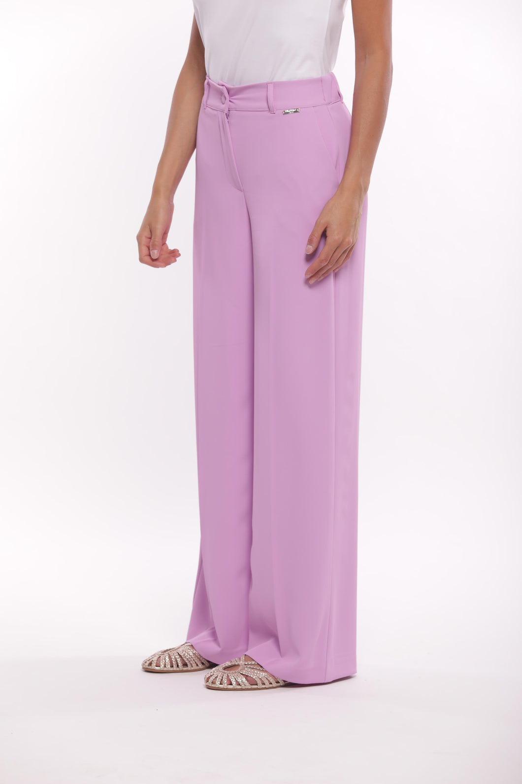 pantalone palazzo con elastico in cadì - mimì muà - cilamino