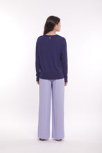 Carica l&#39;immagine nel visualizzatore di Gallery, pantalone palazzo con elastico in cadì - mimì muà -lilla
