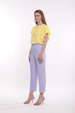 Carica l&#39;immagine nel visualizzatore di Gallery, pantalone cropped con elastico dietro in cadì - mimì muà - lilla
