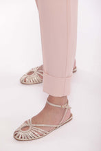 Carica l&#39;immagine nel visualizzatore di Gallery, pantalone cropped con elastico dietro in cadì - mimì muà - cipria

