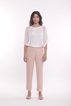 Carica l&#39;immagine nel visualizzatore di Gallery, pantalone cropped con elastico dietro in cadì - mimì muà - cipria
