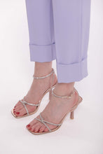 Carica l&#39;immagine nel visualizzatore di Gallery, pantalone cropped con elastico dietro in cadì - mimì muà - lilla

