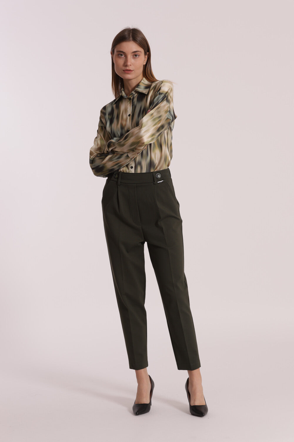 pantalone palloncino  in punto milano  - mimì muà - verde  militare