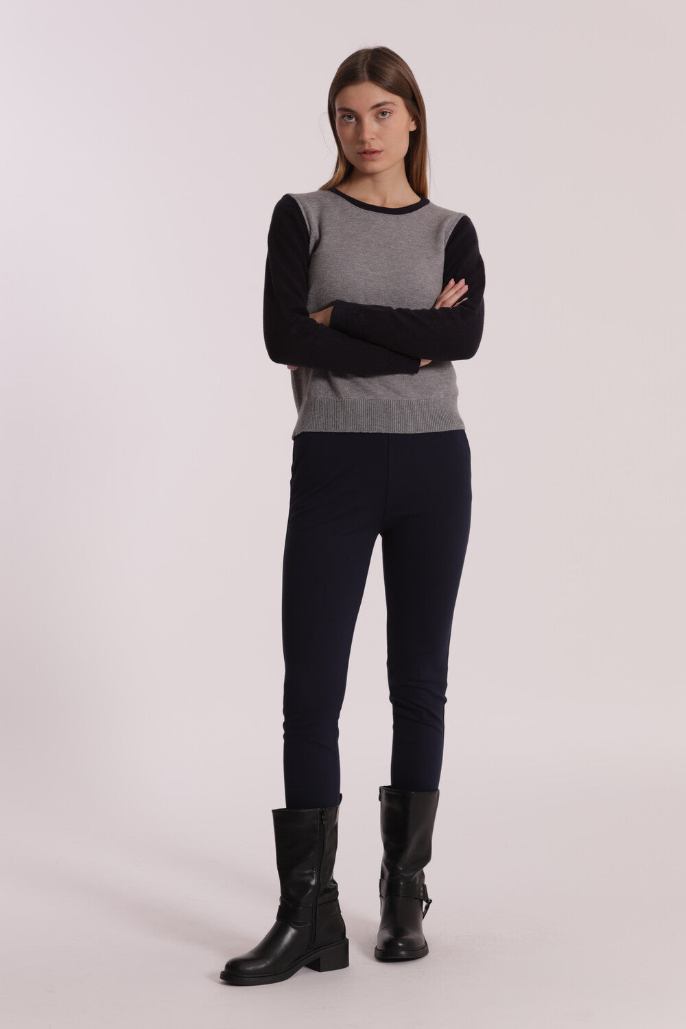 pantalone push up  in punto milano  - mimì muà - blu