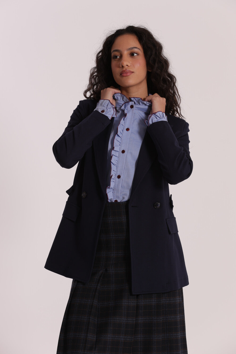 giacca in punto milano con manica raglan - mimì muà - blu