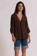 Carica l'immagine nel visualizzatore di Gallery, blusa con maniche 3/4  - mimì muà - cioccolato
