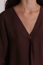Carica l'immagine nel visualizzatore di Gallery, blusa con maniche 3/4  - mimì muà - cioccolato
