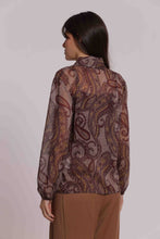 Carica l'immagine nel visualizzatore di Gallery, blusa in fantasia paisley scollo a v  - mimì muà - prugna
