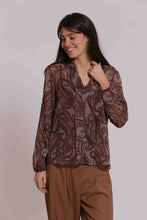 Carica l'immagine nel visualizzatore di Gallery, blusa in fantasia paisley scollo a v  - mimì muà - prugna
