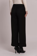 Carica l'immagine nel visualizzatore di Gallery, pantalone in vanz con risvoltino sul fondo - mimì muà - nero
