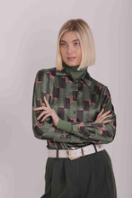 Carica l&#39;immagine nel visualizzatore di Gallery, camicia da uomo fantasia geometrica - mimì muà - verde militare

