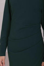 Carica l&#39;immagine nel visualizzatore di Gallery, abito corto drappeggiato su un lato in crepe - mimì muà - verde malachite
