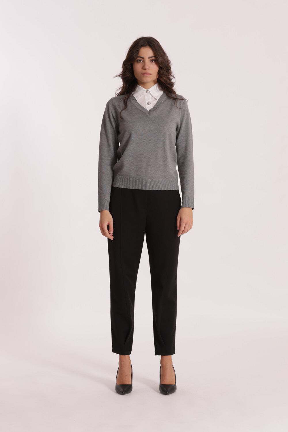 pantalone carrots in polyviscosa - mimì muà - nero