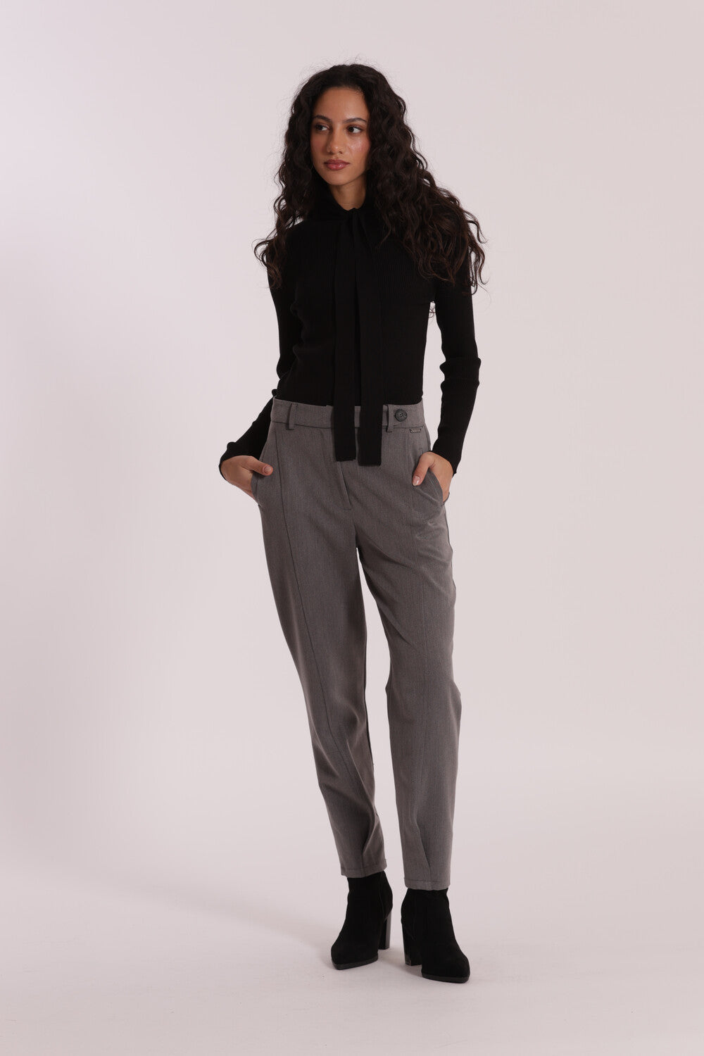pantalone carrots in polyviscosa - mimì muà - grigio