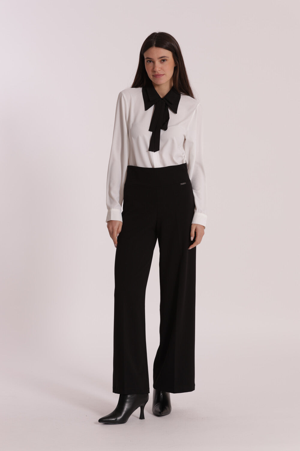 pantalone palazzo in crepe   - mimì muà - nero