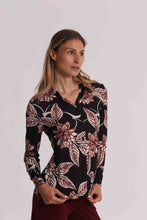 Carica l'immagine nel visualizzatore di Gallery, camicia a maniche lunghe in ity in fantasia  - mimì muà - nero bordeaux
