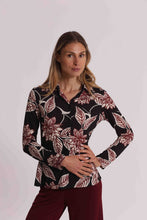 Carica l'immagine nel visualizzatore di Gallery, camicia a maniche lunghe in ity in fantasia  - mimì muà - nero bordeaux
