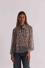 Carica l'immagine nel visualizzatore di Gallery, blusa fantasia con fiocco - mimì muà - nero
