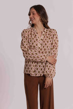 Carica l'immagine nel visualizzatore di Gallery, blusa maniche lunghe fantasia rombi - mimì muà - beige verde militare
