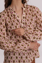 Carica l'immagine nel visualizzatore di Gallery, blusa maniche lunghe fantasia rombi - mimì muà - beige verde militare
